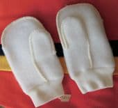 Vintage Courtelle mittens childrens white fleece gloves 1960s SECONDS UNUSED
